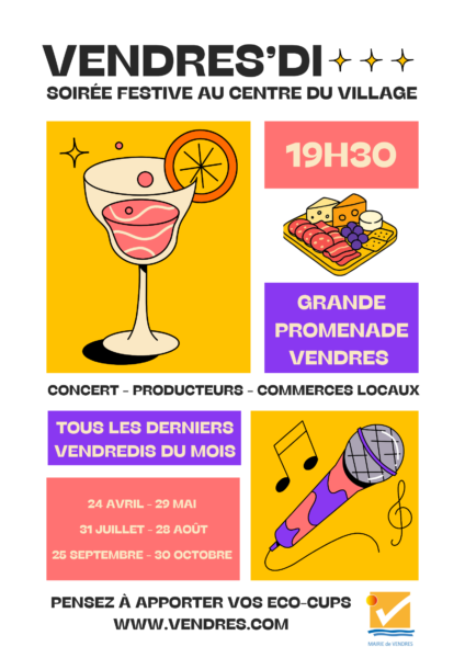 Affiche événement soirée été bar illustration moderne coloré