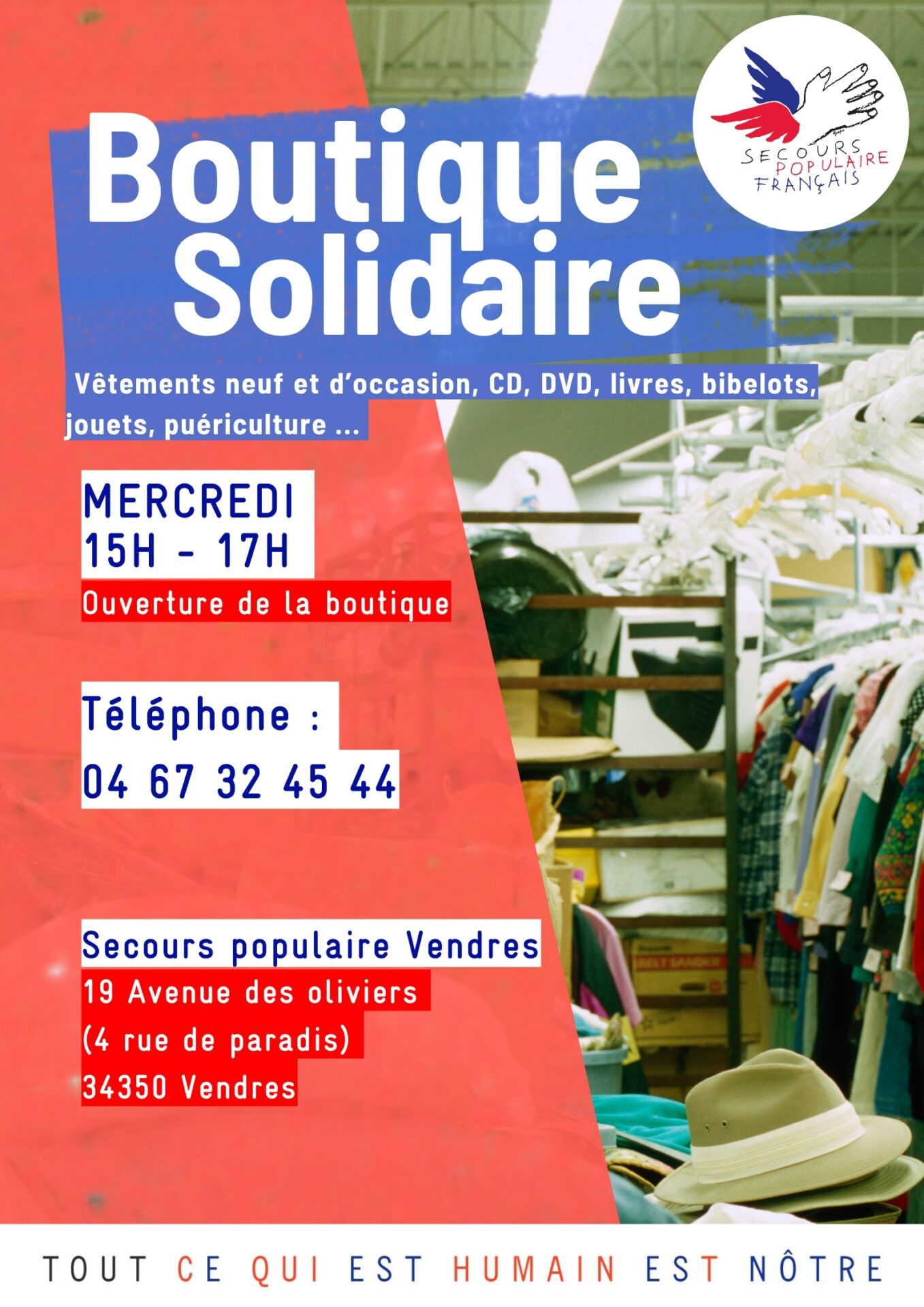 Boutique solidaire Vendres affiche 3 
